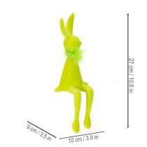 Artículo Figura de conejo de Pascua, figura sentada de plástico para primavera, 27 cm, 2 unidades