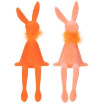 Artículo Figura de conejo de Pascua sentado para estante, ideal para Pascua y primavera, 27 cm, 2 piezas