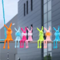 Artículo Figura de conejo de Pascua sentado para estante, ideal para Pascua y primavera, 27 cm, 2 piezas