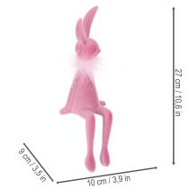 Artículo Figura de conejo de Pascua con boa de plumas, para colocar en estantería, figura decorativa de Pascua, 27 cm, 2 piezas