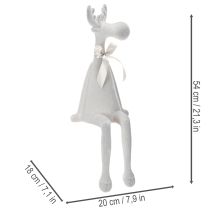 Artículo Figura navideña de reno de patas largas, para colocar sobre estante, 54 cm.