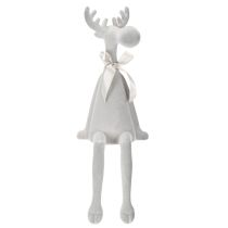 Artículo Figura navideña de reno de patas largas, para colocar sobre estante, 54 cm.