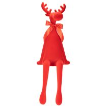Artículo Figura decorativa de alce, para colocar sobre estante, con lazo, 80 cm.