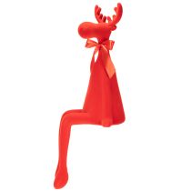 Artículo Figura decorativa de alce, para colocar sobre estante, con lazo, 80 cm.