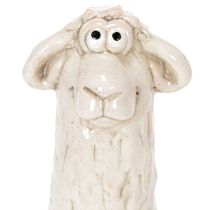 Artículo Figura de oveja de cerámica, oveja sentada, para Pascua y decoración todo el año, 18 cm, 3 piezas