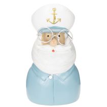 Artículo Figura de capitán, decoración marítima con gafas y sombrero, 16 cm.