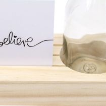 Tarjetero madera Portafotos madera mini florero 25×7,5×12cm