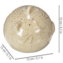 Artículo Figura decorativa de gato de cerámica, diseño redondo para salón o dormitorio, 13 cm, 2 piezas