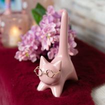 Artículo Figura decorativa de gato, decoración ideal para dormitorio y baño, 14 cm, 2 piezas.