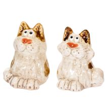 Artículo Figuras decorativas de gato de cerámica, divertidas figuras de animales para decorar el salón, 8 cm, 4 piezas