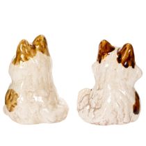 Artículo Figuras decorativas de gato de cerámica, divertidas figuras de animales para decorar el salón, 8 cm, 4 piezas