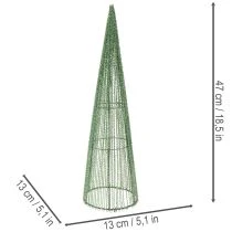 Artículo Conos metálicos para flores, verdes, para arreglos florales, 62 cm, 2 unidades