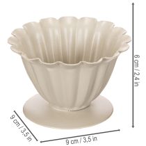 Artículo Cuenco, copa, cáliz floral, decoración color crema, 9 cm