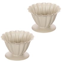 Artículo Cuenco, copa, cáliz floral, decoración color crema, 9 cm
