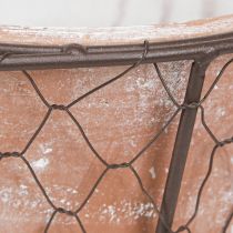 Artículo Maceta cesta de cerámica con asa de metal marrón Ø18cm