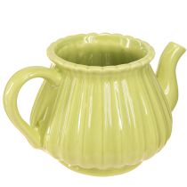 Artículo Jardinera tetera decorativa de cerámica rosa verde 19,5×13,5×11cm 2 piezas