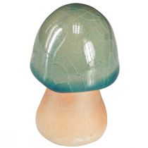 Artículo Decoración de setas de cerámica marrón verde azul decoración de otoño H6-7,5 cm 3 piezas