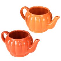 Artículo Maceta de cerámica tetera naranja surtida 21,5×13×10cm 2 uds
