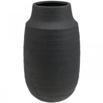 Artículo Jarrón de cerámica florero negro jarrones decorativos Ø17cm H34cm