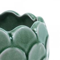 Artículo Maceta de cerámica Vintage Green Crackle Glaze Ø13cm H11cm