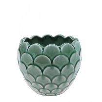 Maceta de cerámica Vintage Green Crackle Glaze Ø13cm H11cm