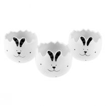 Artículo Macetero de cerámica con huevos de Pascua conejito de Pascua 9cm 3uds
