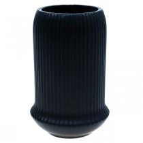 Jarrón de cerámica con ranuras Jarrón de cerámica negra Ø13cm H20cm