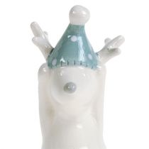 Figura de cerámica reno 11cm, 12cm blanco 2uds