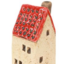 Artículo Decoración de mesa de casa de cerámica casas de cerámica H11cm 3 piezas