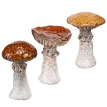 Artículo Hongos de cerámica decoración de cerámica hongos naranja amarillo marrón 8cm 3 uds