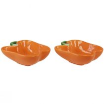 Artículo Cuenco de cerámica cuenco decorativo pimiento naranja 11,5x10x4cm 2ud