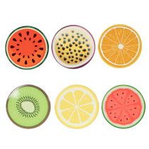 Artículo Posavasos de frutas, diseño de frutas, decoración de mesa, cocina y sala de estar, 10 cm, 6 piezas