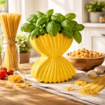 Artículo Jarrón de pasta de cerámica decorativo para mesa, estilo mediterráneo, para salón y oficina, 16 cm