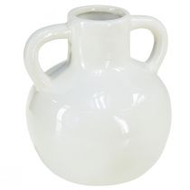 Artículo Jarrón de cerámica jarrón blanco con 2 asas de cerámica Ø7cm H11,5cm