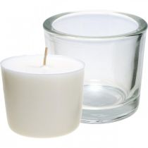Vela en vaso Vela en tarro vela de cera blanca Ø9cm H8cm