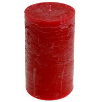 Artículo Vela roja 85 mm x 200 mm vela de pilar color sólido 2 piezas