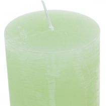 Artículo Velas de columna unicolor verde lima 60×100mm 4 piezas