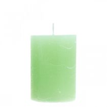 Artículo Velas pilar color verde claro 70×100mm 4uds