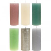 Velas de pilar de colores diferentes colores 85×200mm 2pcs