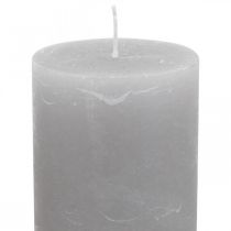 Artículo Velas de pilar monocolor gris claro 85×200mm 2 piezas