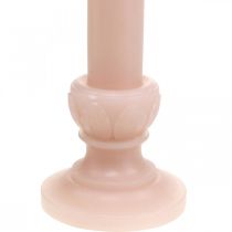 Artículo Vela varilla decorativa vela nostalgia rosa cera color liso 25cm