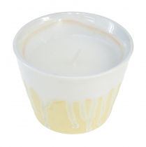 Vela de citronela en bote de cerámica crema amarilla Ø8,5cm