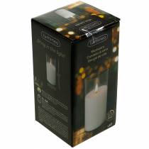 Artículo Vela LED en vidrio cera real blanca Ø7.5cm H10cm