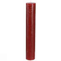 Artículo Velas velas de palo de color liso rojo oscuro 50×300mm 4 piezas