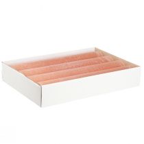Artículo Velas de palo velas de cera naranja melocotón 50x300mm 4 piezas