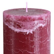 Artículo Velas de pilar teñidas, estilo Berry, 85x120 mm, juego de 2, rojas, decorativas