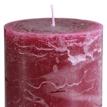 Artículo Velas de pilar rojas, color baya, teñidas por completo, velas decorativas de 85 × 150 mm, juego de 2, versátiles