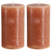 Artículo Velas velas de pilar teñidas de caramelo 85×150mm 2 piezas