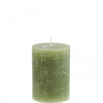 Velas de colores sólidos velas de pilar verde oliva 70×100mm 4pcs