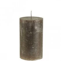 Artículo Velas de pilar velas de color liso cobre 70x120mm 4 piezas